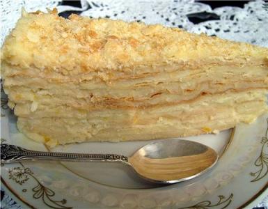 Napoleon cake with condensed milk
