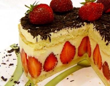 Strawberry cake at home step by step