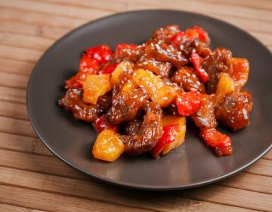 Step-by-step recipes for cooking pork in sweet and sour sauce