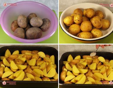 Step-by-step method for preparing country-style potatoes with fresh garlic