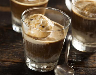 What is the name of coffee with ice cream?