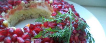Preparing salads for the New Year - “Pomegranate Bracelet”