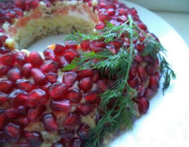 Preparing salads for the New Year - “Pomegranate Bracelet”