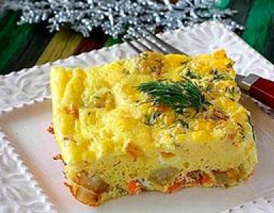 Casserole with fish in the oven